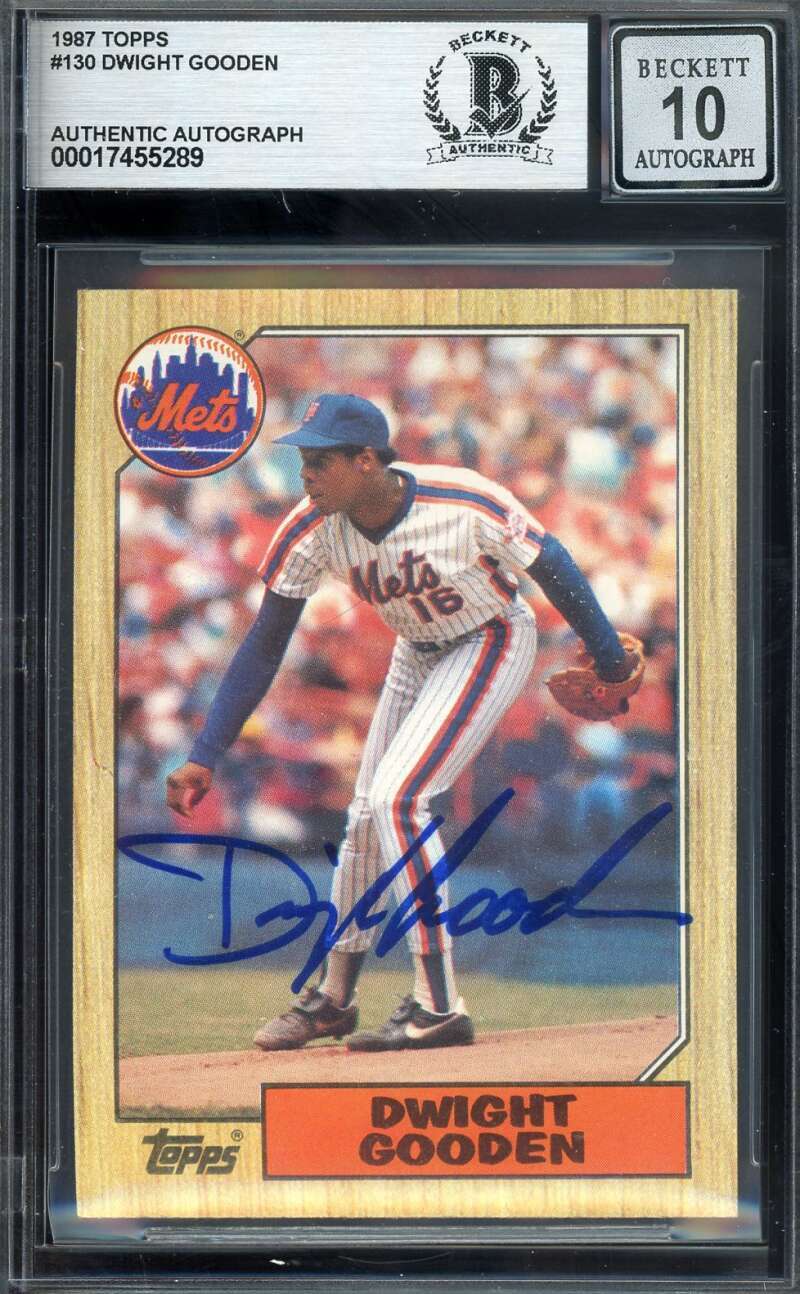 Dwight Gooden Gem Mint 10 Beckett BAS Signed 1987 Topps Autograph