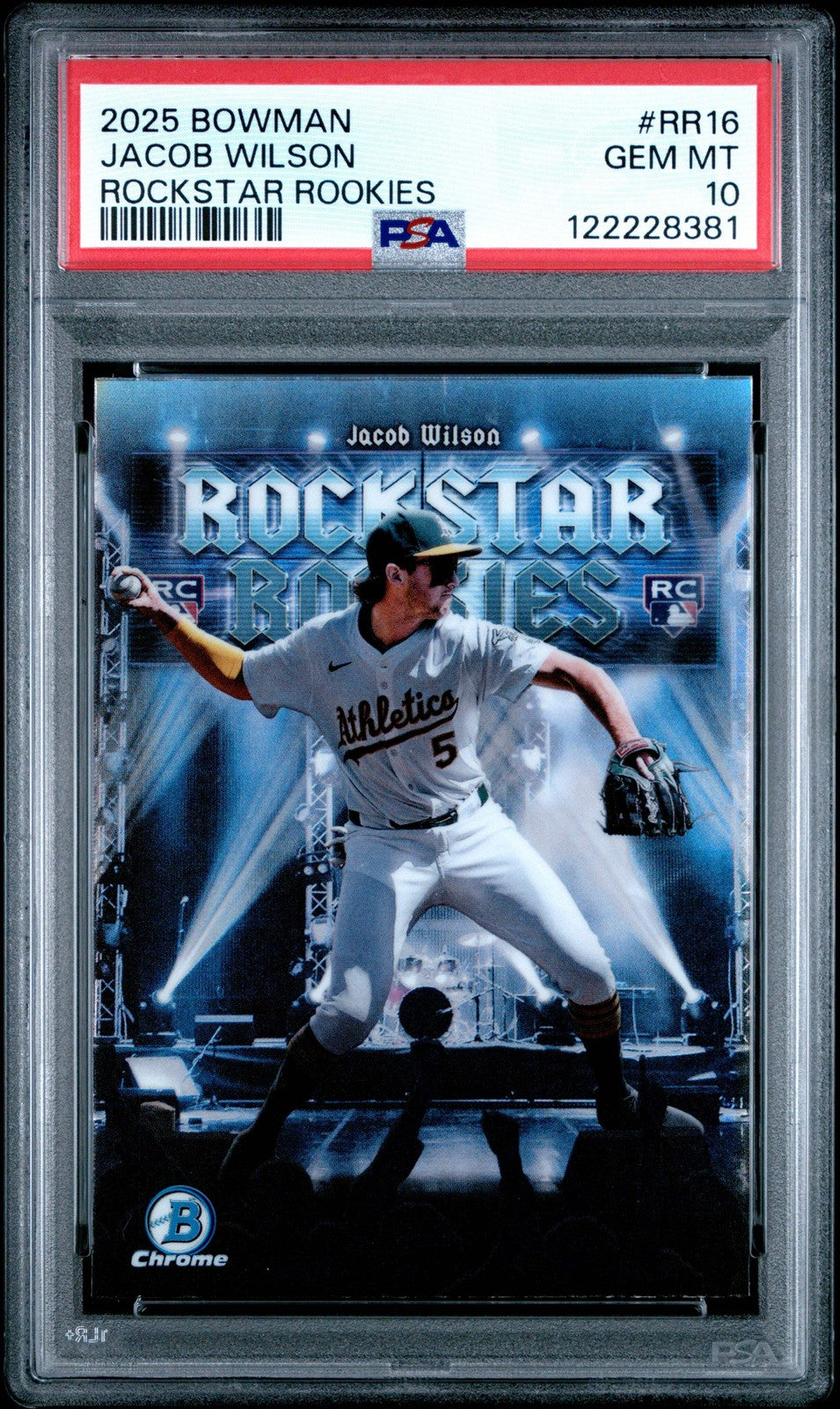 Graded 2025 Bowman Jacob Wilson #RR16 Rockstar Rookies RC Baseball Card PSA 10