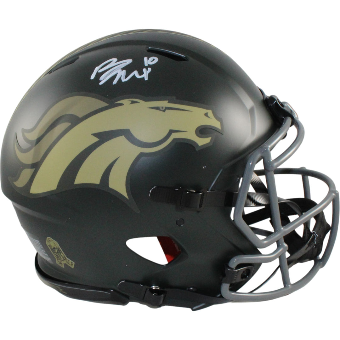 Bo Nix Autographed Denver Broncos Authentic 25 STS Helmet Beckett Witness 55118