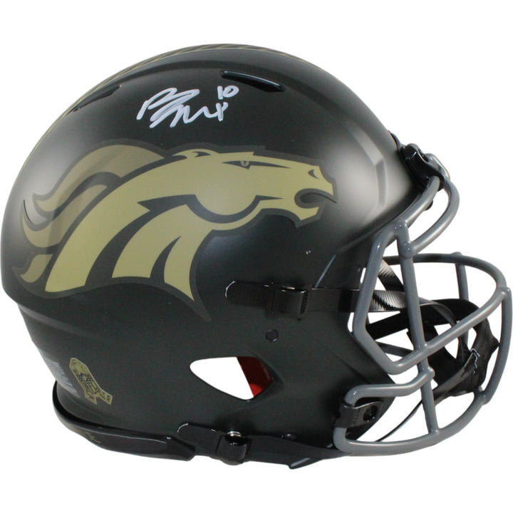 Bo Nix Autographed Denver Broncos Authentic 25 STS Helmet Beckett Witness 55118