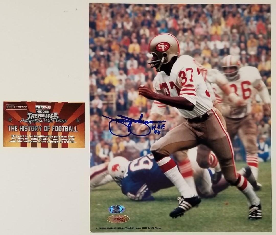 Jimmy Johnson signed "HOF 94" 8x10 Photo 49'ers Autograph ~ Tristar COA
