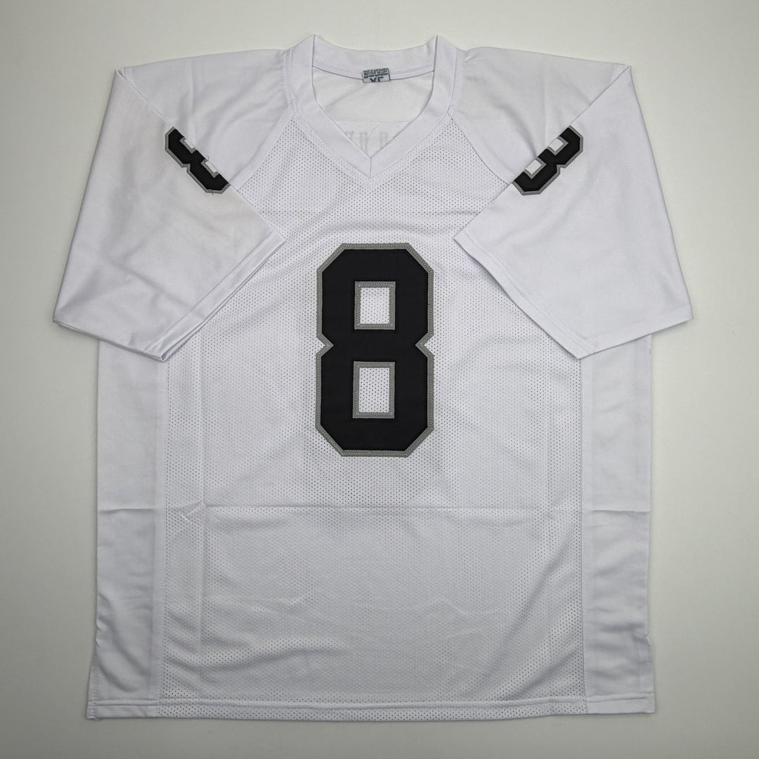 Autographed/Signed Ray Guy HOF Oakland Las Vegas White Football Jersey JSA COA