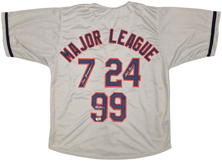 Major League Charlie Sheen Corbin Bernsen Tom Berenger Auto Gray Jersey Beckett
