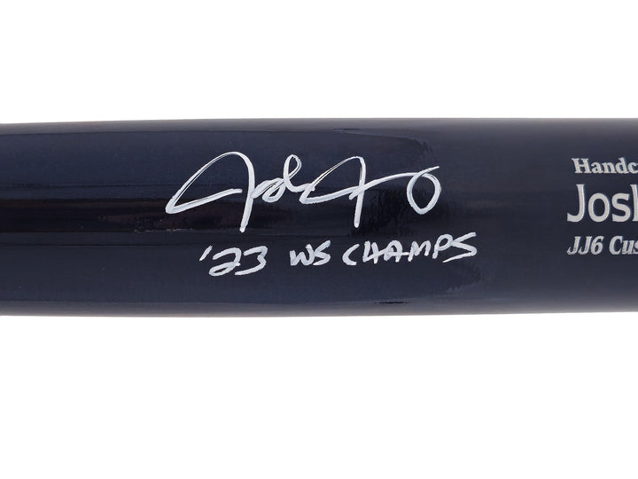 Josh Jung Auto Navy/Grey Marucci Player Model Bat Rangers "23 WS Champs" Beckett