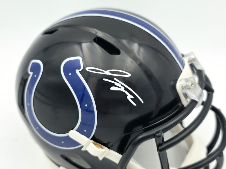 Jonathan Taylor Signed Colts 2023 Alternate Black Speed Mini Helmet Beckett Wit