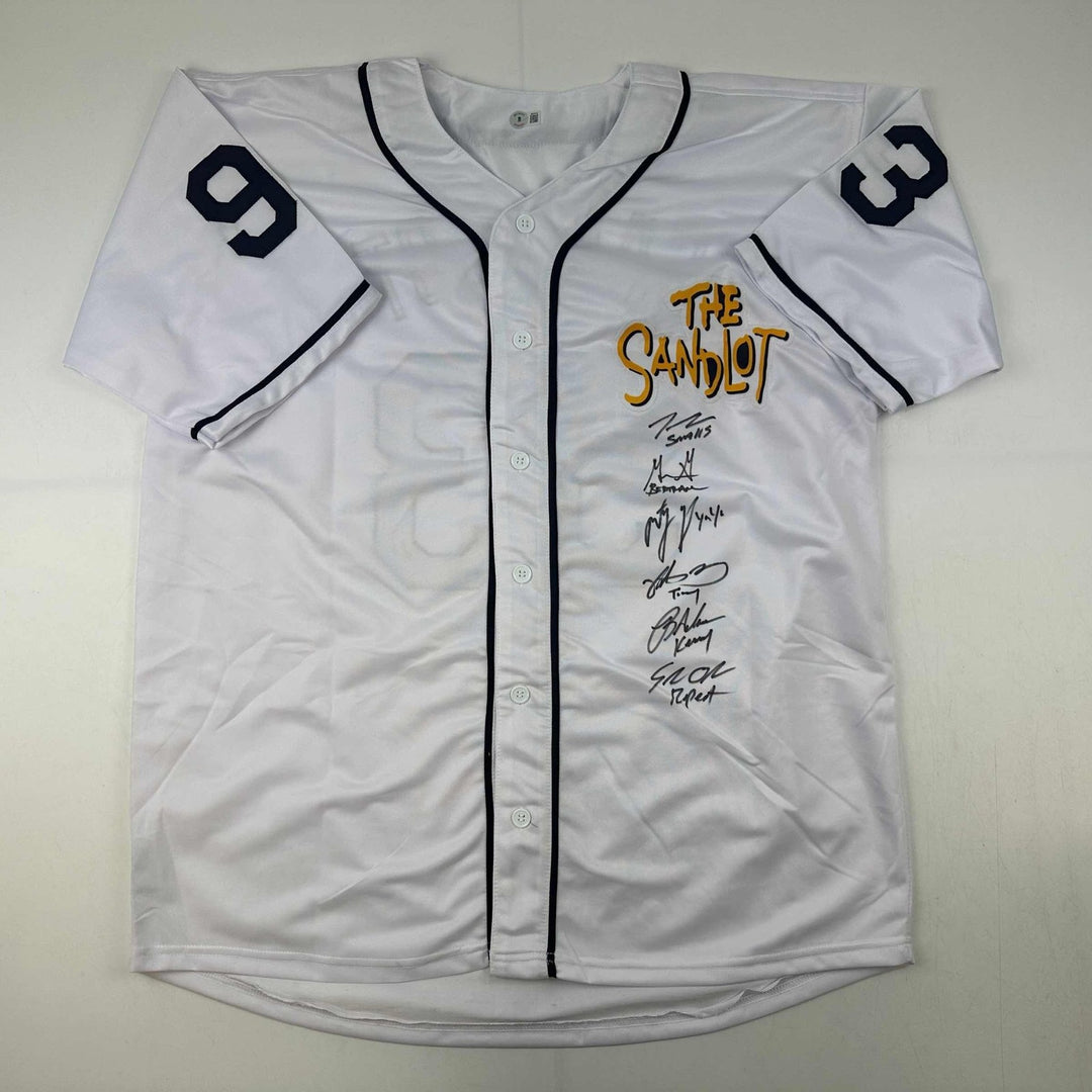 Autographed/Signed The Sandlot Movie 6x Cast Member Sigs Jersey Beckett COA
