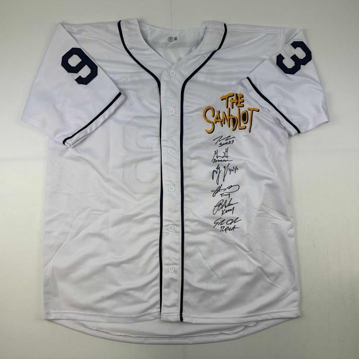 Autographed/Signed The Sandlot Movie 6x Cast Member Sigs Jersey Beckett COA