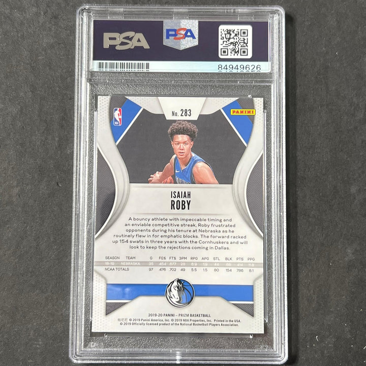 2019-20 Panini Prizm #283 Isaiah Roby Signed Card AUTO 9 PSA Slabbed RC Maverick
