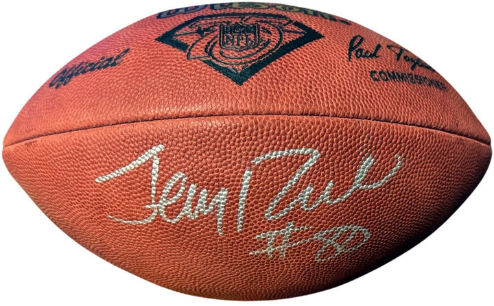Jerry Rice signed OFC Wilson NFL 75th Anv Tagliabue Leather Football-Beckett Rev