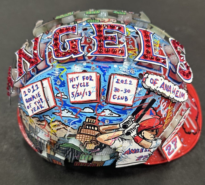 Mike Trout Signed Fazzino 3D Pop Art Angels Mini Helmet Kiiiiid /27 Auto MLB COA