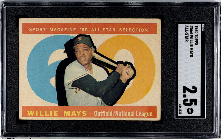 Willie Mays 1960 Topps All-Star Baseball Card #564- SGC Graded 2.5 Good+