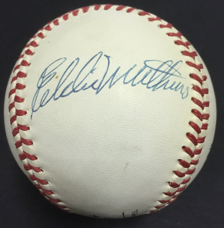 Hank Aaron Eddie Mathews Braves 500 HR HOF dual signed NL baseball auto JSA Coa