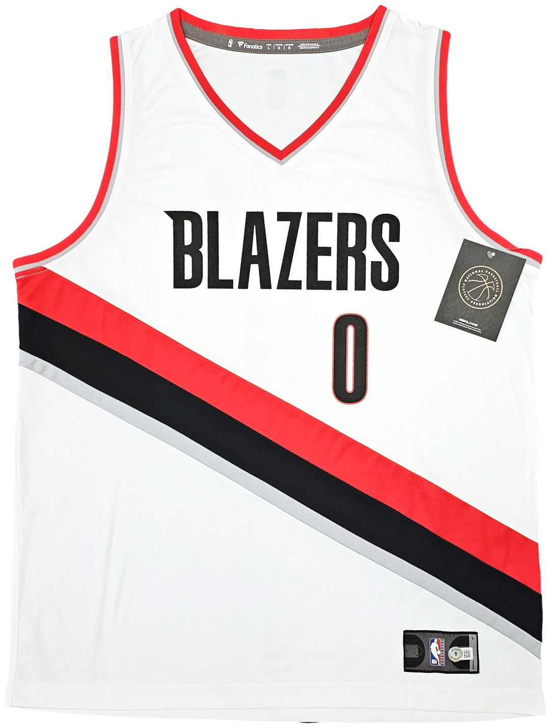 Portland Trail Blazers Damian Lillard Signed White Fanatics Jersey Sz L Beckett
