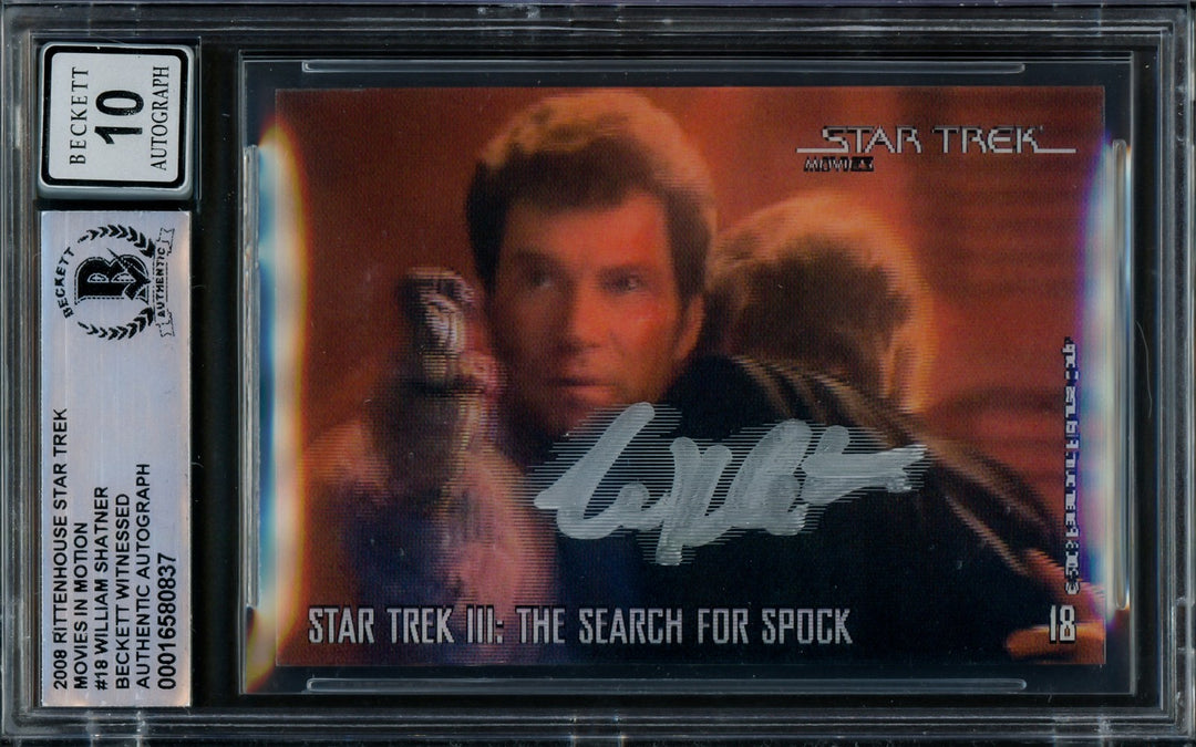 William Shatner Auto 2008 Rittenhouse Movies Motion Card 18 Star Trek Sig 10