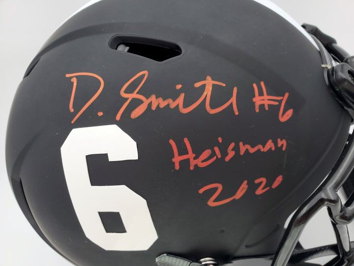 Devonta Smith Signed Alabama Crimson Tide Eclipse Black Full Size Speed Helmet