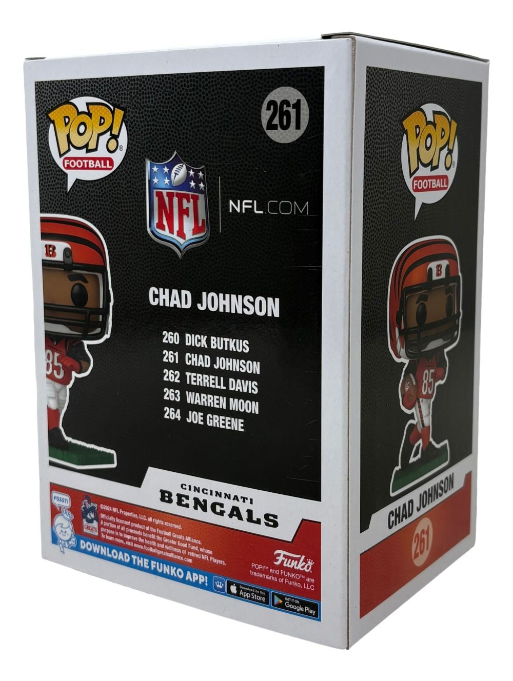 Chad Johnson Signed Cincinnati Bengals Funko Pop #261 BAS