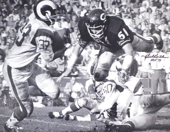 Dick Butkus Autographed Signed 16x20 Photo Chicago Bears "HOF 79" Beckett