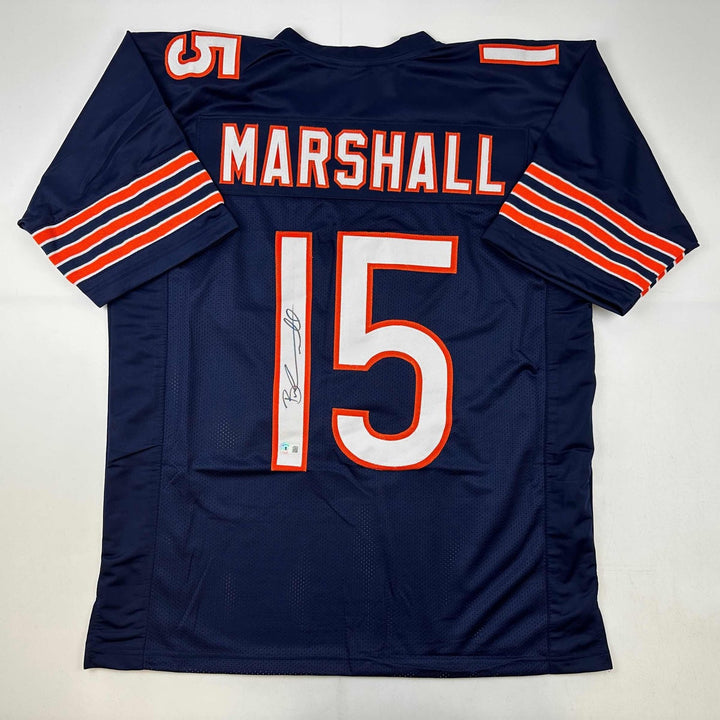 Autographed/Signed Brandon Marshall Chicago Blue Jersey Beckett BAS COA