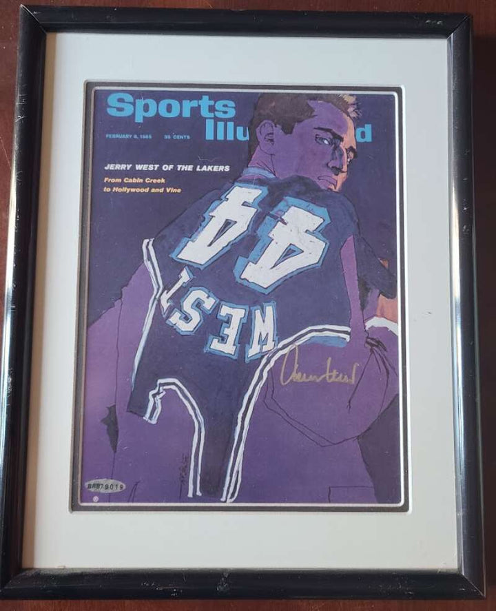 Jerry West Upper Deck UDA Cert Signed 8x11 1965 SI Cover Framed Autograph