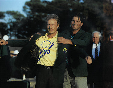 Bernhard Langer signed PGA 11x14 Photo (93 Augusta Masters green jacket) - JSA