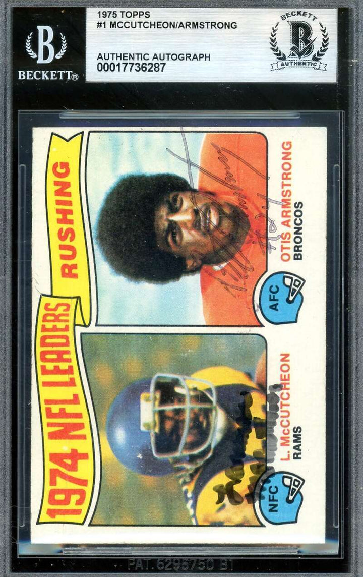 McCutcheon & Armstrong Beckett BAS Signed 1975 Topps 1974 Leaders Autograph