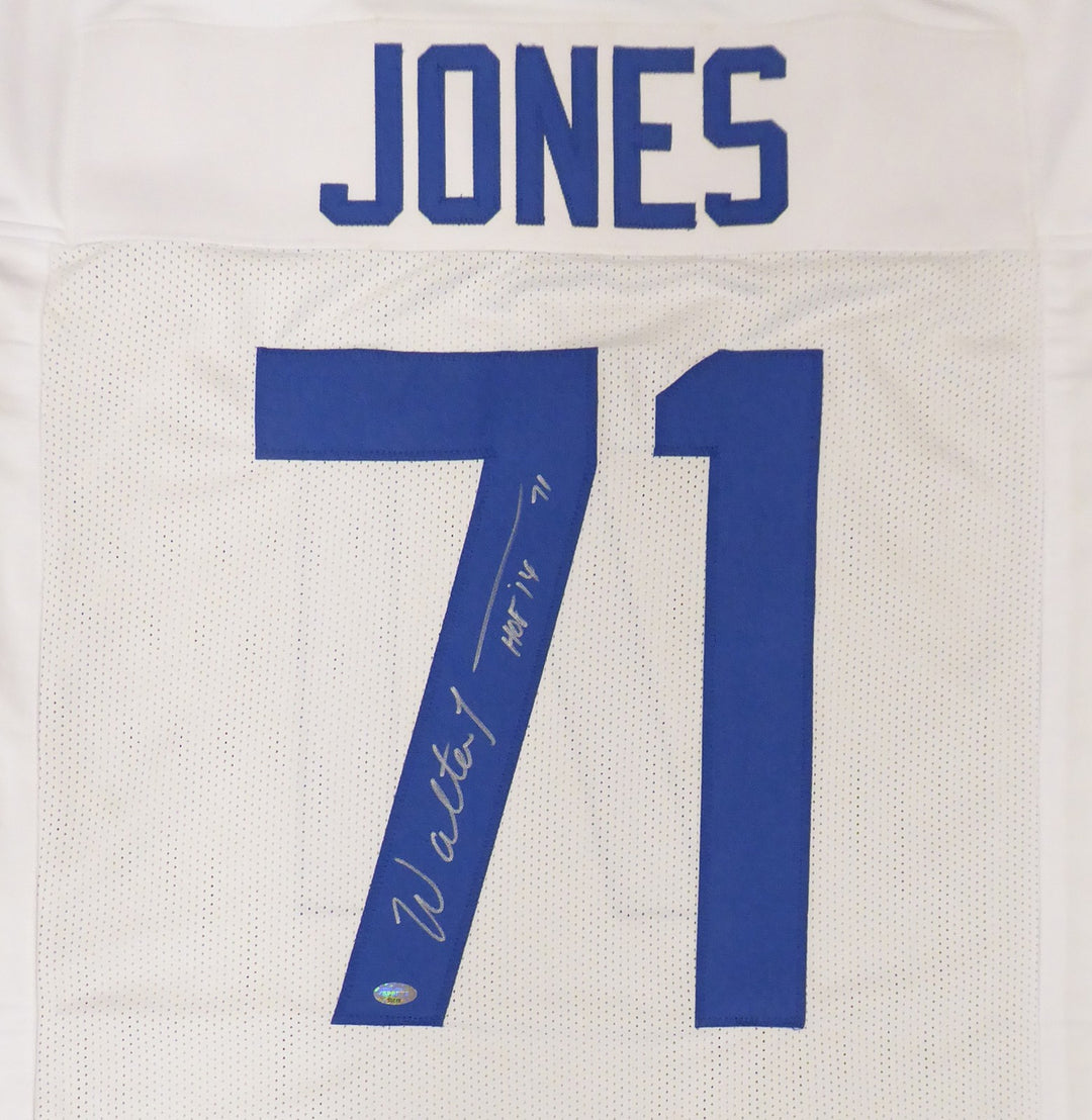Seattle Seahawks Walter Jones Signed White Jersey "HOF '14" MCS Holo