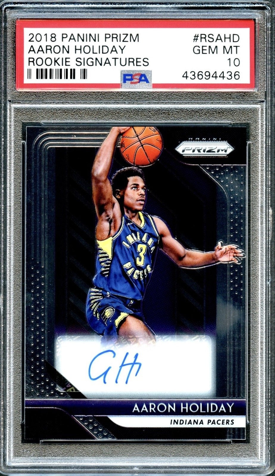 2018 Panini Prizm Aaron Holiday Rookie Signatures Auto Prizm PSA 10 Gem Mint RC