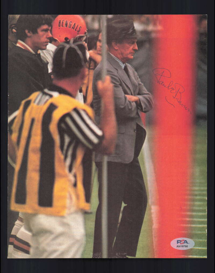 Paul Brown PSA DNA Signed 1970`s Vintage 8x10 Photo Autograph Bengals
