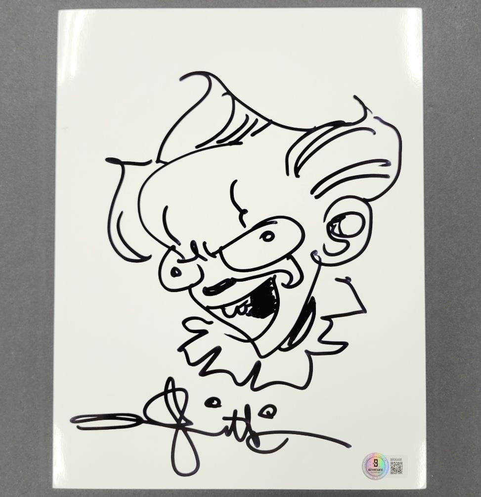 Andy Muschietti signed sketch IT Pennywise 8.5x11 autograph ~ Beckett BAS