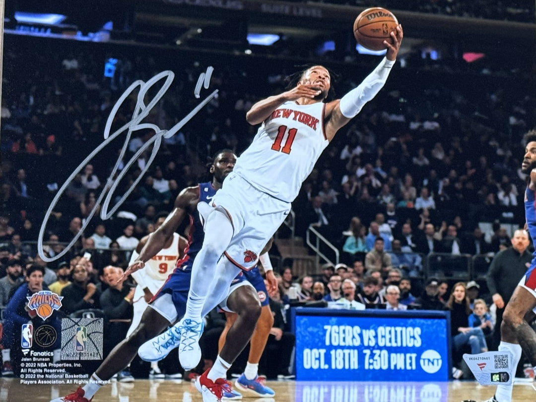 Jalen Brunson Signed 8x10 Framed Photo w/ Coin NY Knicks Mint Auto Fanatics COA