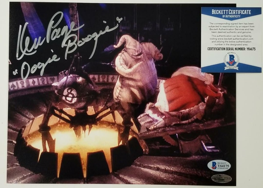 Ken Page signed Nightmare Before Christmas 8x10 Photo #11 Oogie Boogie ~ BAS COA