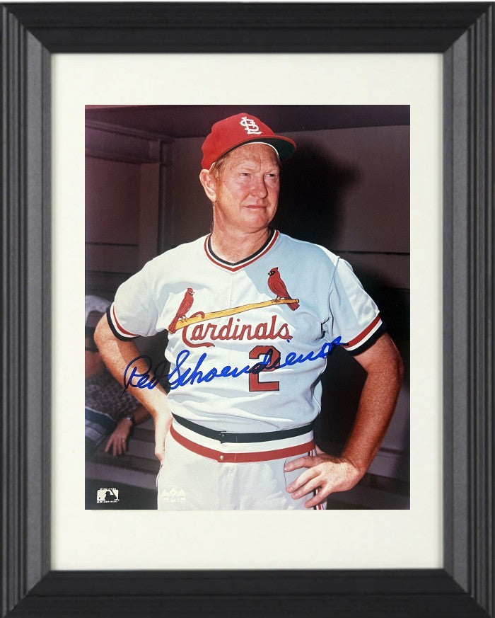 Red Schoendienst signed St. Louis Cardinals MLB 8x10 Photo Framed-COA/Ticket/HOF