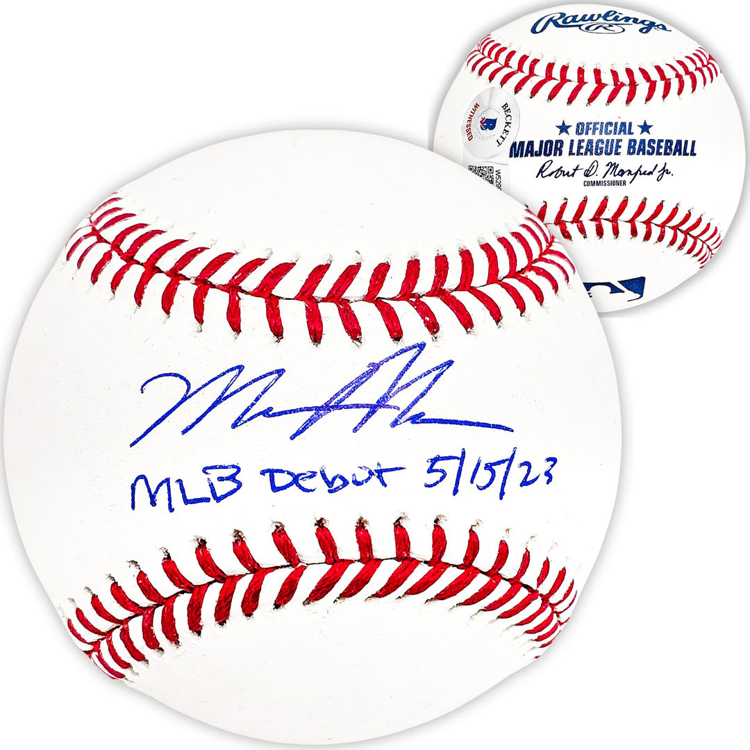 Matt McLain Signed MLB Baseball Cincinnati Reds "MLB Debut 5/15/23" Beckett Wit