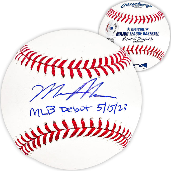 Matt McLain Signed MLB Baseball Cincinnati Reds "MLB Debut 5/15/23" Beckett Wit