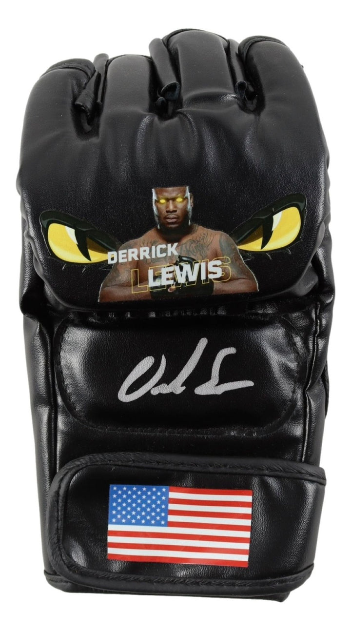 Derrick Lewis Signed Custom MMA Fight Glove BAS