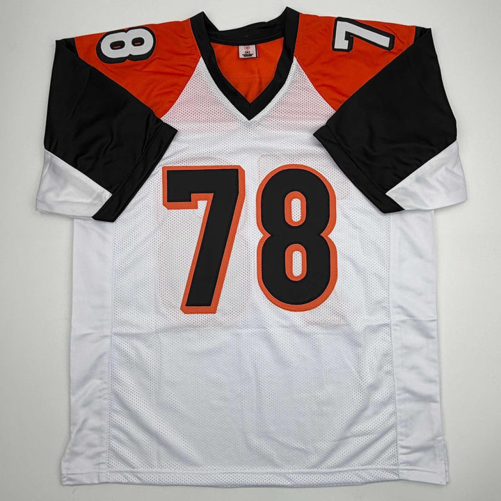 Autographed/Signed Anthony Munoz Cincinnati White Jersey Beckett BAS COA
