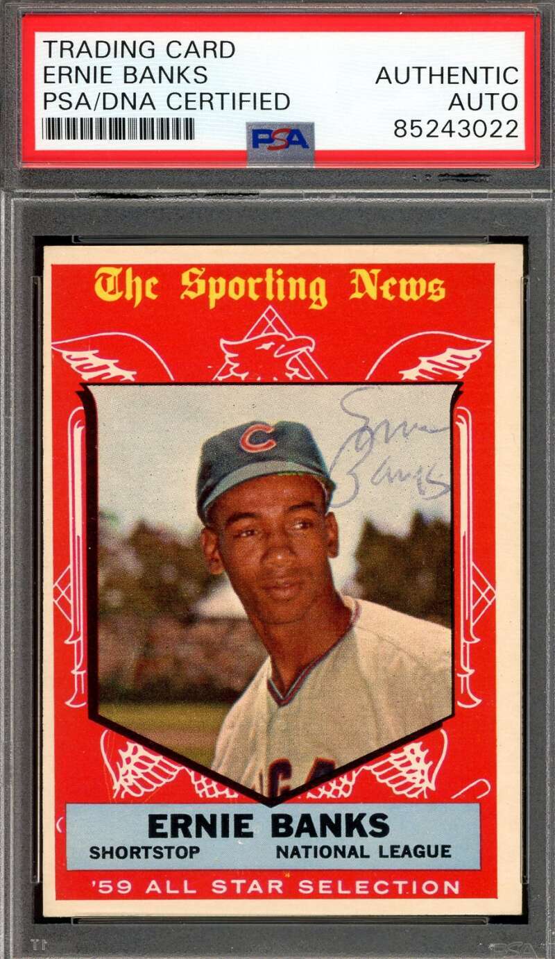 Ernie Banks PSA DNA Vintage Signed 1959 Topps All Star Autograph