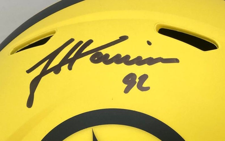 James Harrison Signed Pittsburgh Steelers FS Rave Speed Replica Helmet BAS ITP