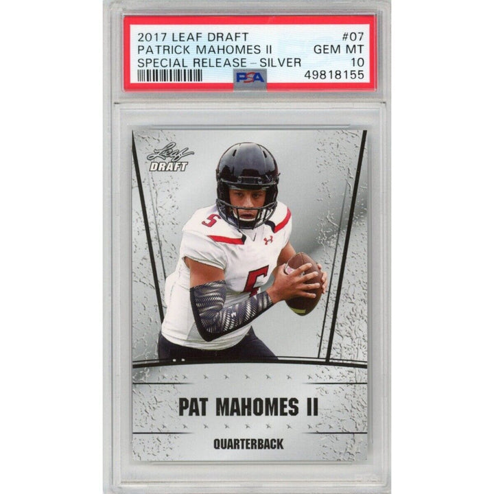 Graded 2017 Leaf Draft PATRICK MAHOMES II #07 Special Release Rookie Card PSA 10