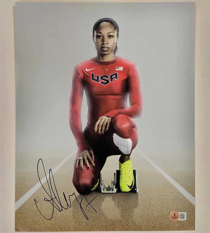 Allyson Felix signed 11x14 Photo USA Olympics Track autograph (B) ~ Beckett BAS