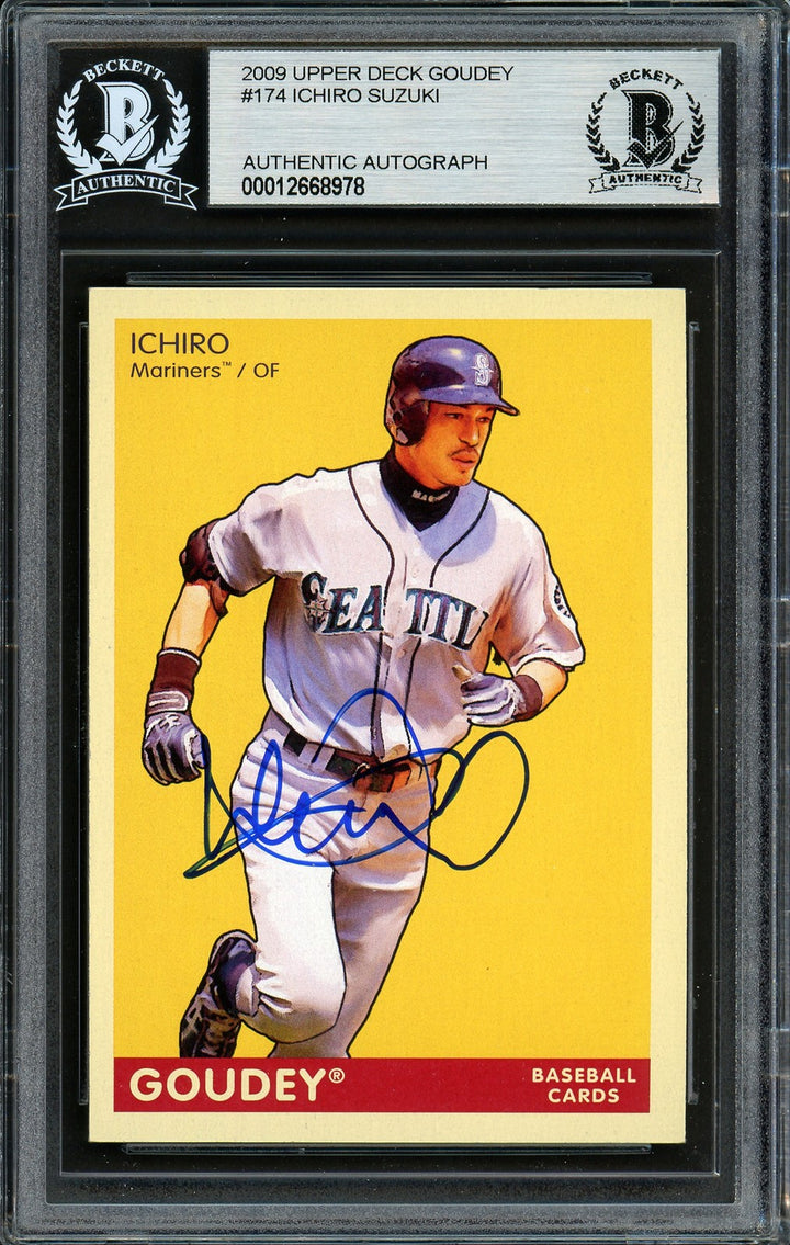 Ichiro Suzuki Signed 2009 Upper Deck Goudey Card 174 Seattle Mariners Beckett