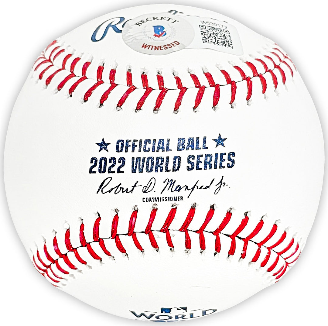 Ryne Stanek Auto Official 2022 WS MLB Baseball Astros 2022 WS Champs Beckett Wit