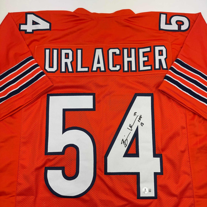 Autographed/Signed Brian Urlacher HOF 18 Chicago Orange Jersey BAS COA