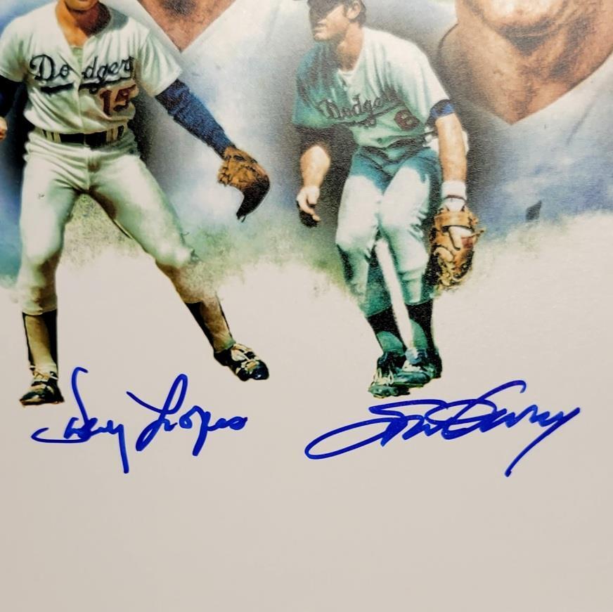 Dodger Infield signed 11x14 Photo #2 Russell Garvey Cey Lopes autograph JSA