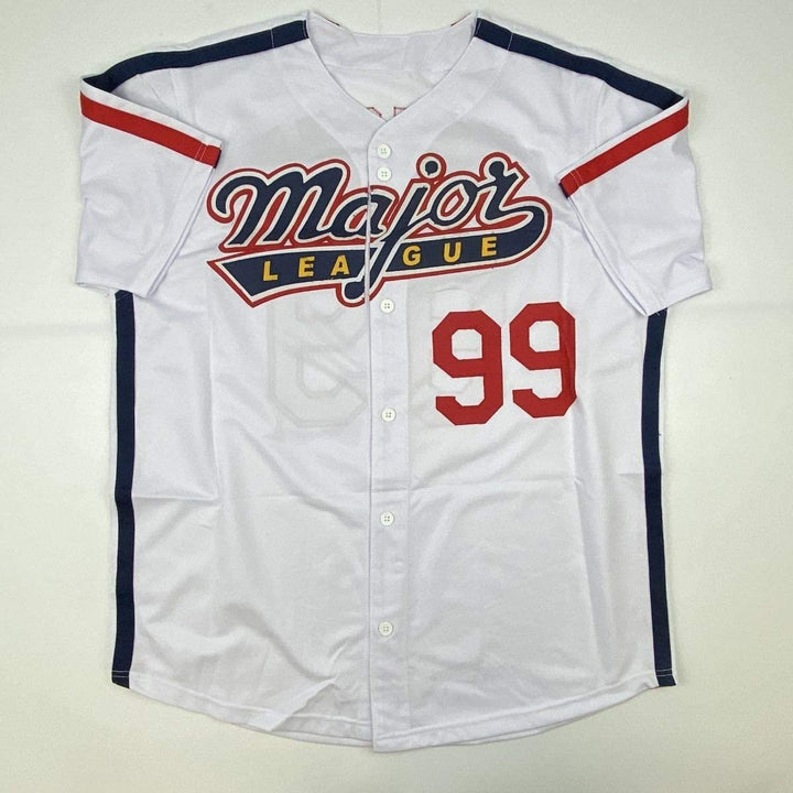 Signed CHARLIE SHEEN Wild Thing Ricky Vaughn Movie Jersey JSA COA