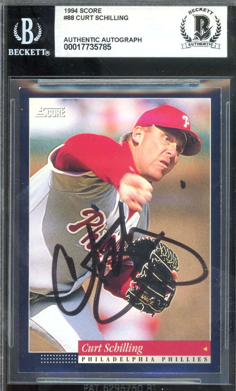 Curt Schilling Beckett BAS Signed 1994 Score Autograph