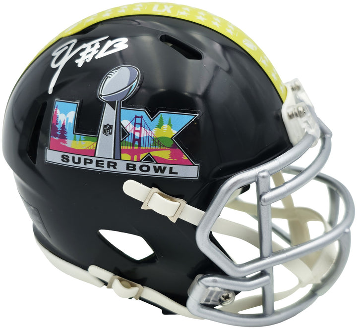 Ernest Jones IV Signed Seahawks Black SB LX Logo Speed Mini Helmet MCS Holo
