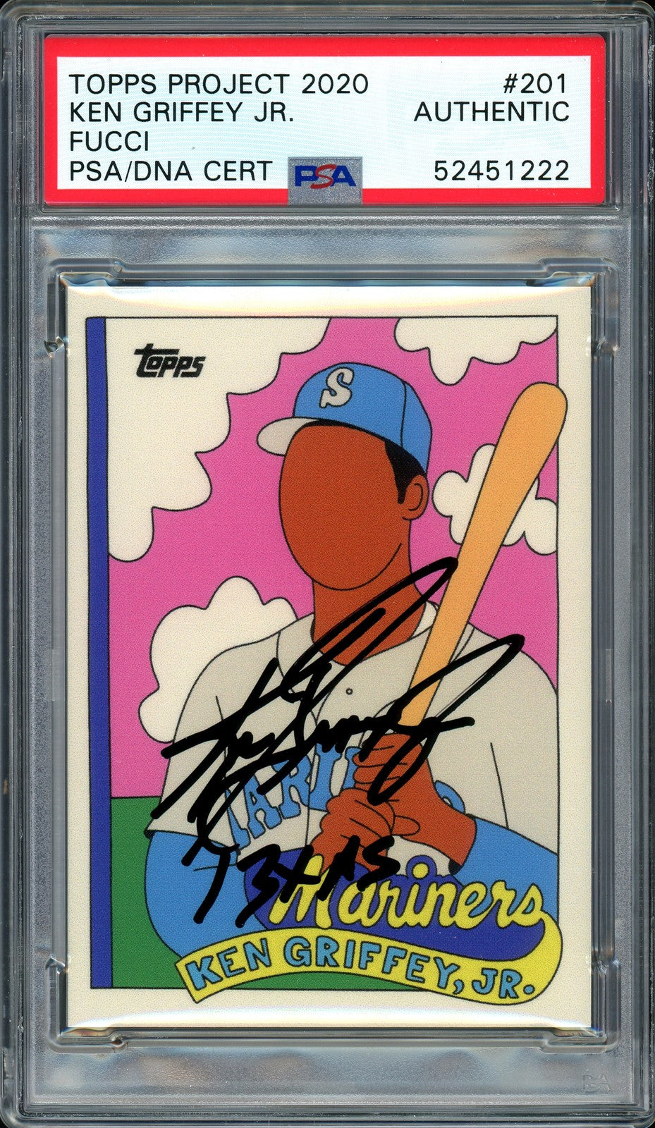 Ken Griffey Jr. Signed Topps Project 2020 Fucci Card 201 13xAS #1/1 PSA/DNA
