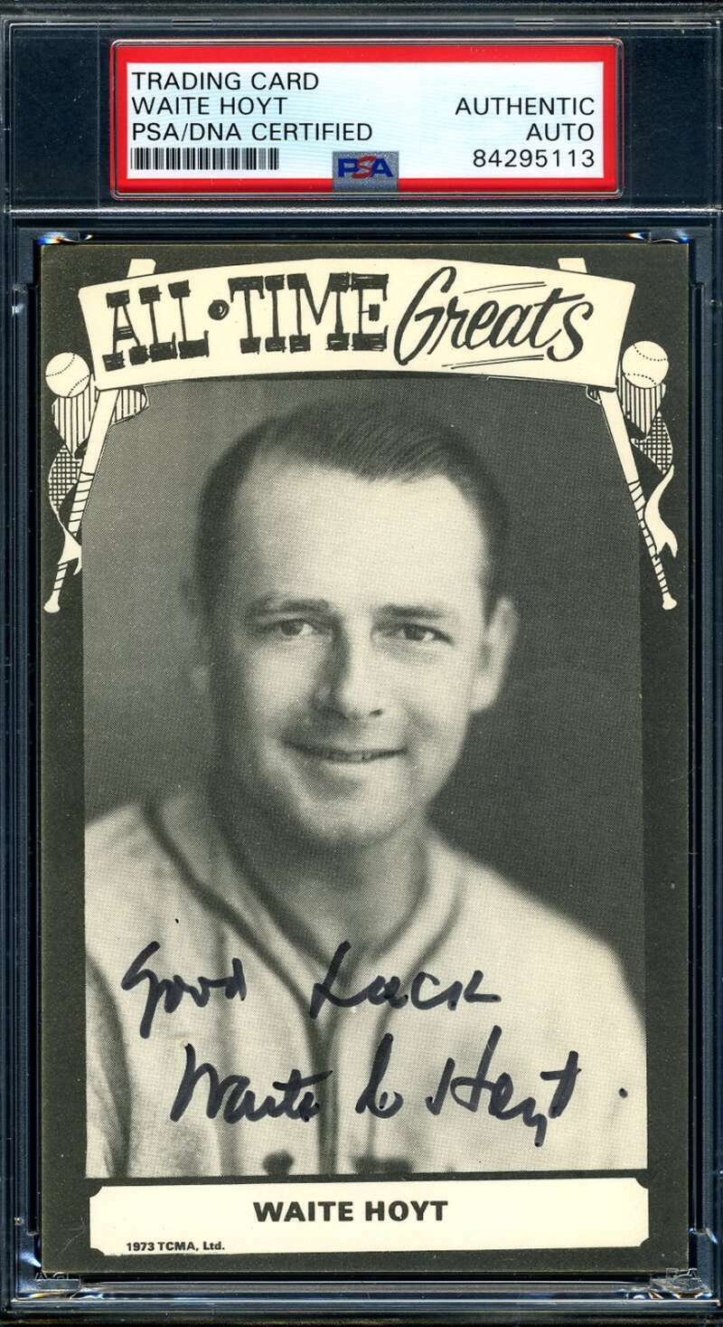 Waite Hoyt PSA DNA Coa Autograph 1973 TCMA Postcard Size Hand Signed