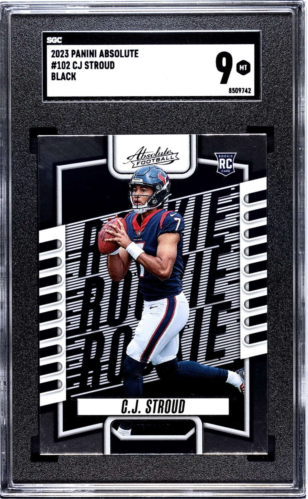 CJ/C.J. Stroud 2023 Panini Absolute Black Rookie Card (RC) #102- SGC Graded 9 MT